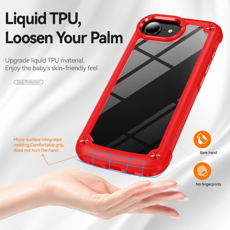 For iPhone 16e TPU + PC Lens Protection Phone Case(Red) by bashfashion