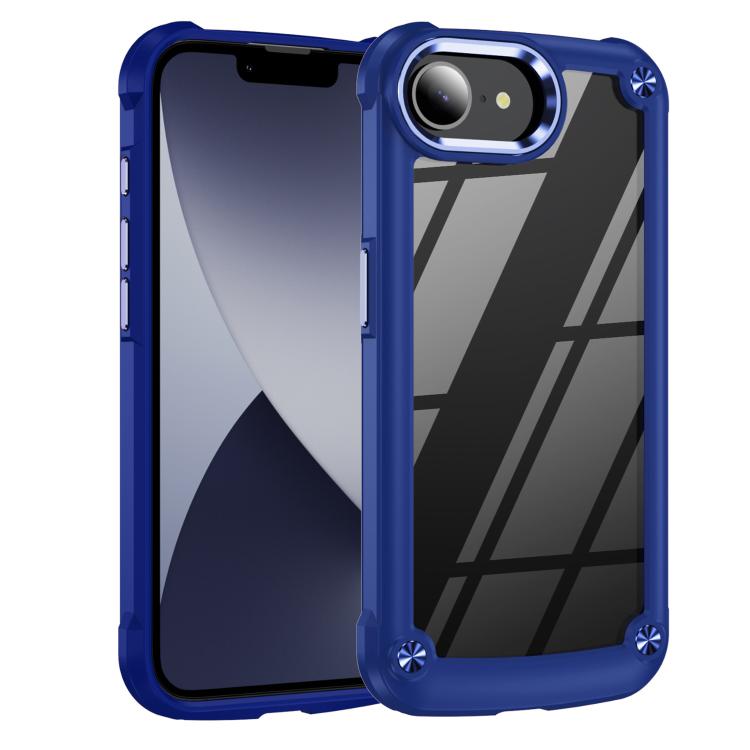 For iPhone 16e TPU + PC Lens Protection Phone Case(Blue) by bashfashion