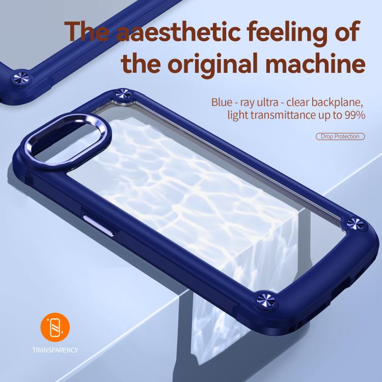 For iPhone 16e TPU + PC Lens Protection Phone Case(Blue) by bashfashion