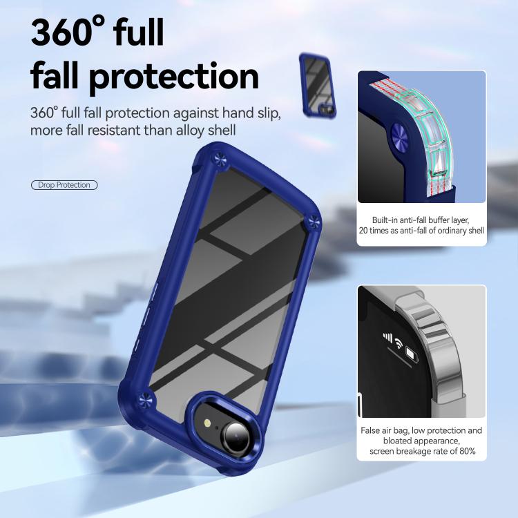For iPhone 16e TPU + PC Lens Protection Phone Case(Blue) by bashfashion