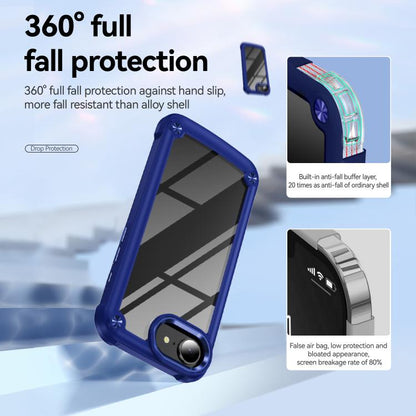 For iPhone 16e TPU + PC Lens Protection Phone Case(Blue) by bashfashion
