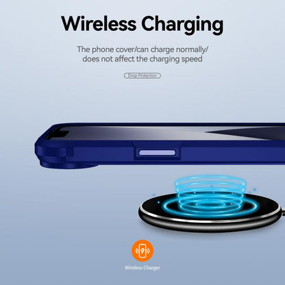 For iPhone 16e TPU + PC Lens Protection Phone Case(Blue) by bashfashion