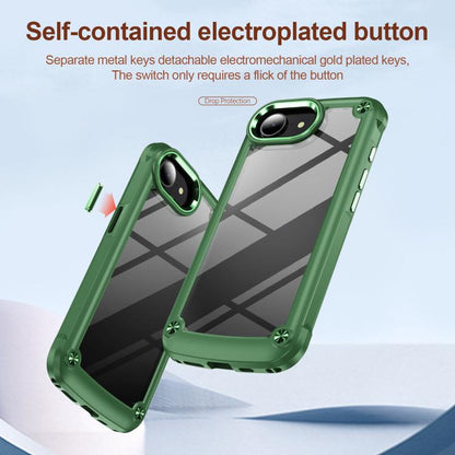 For iPhone 16e TPU + PC Lens Protection Phone Case(Green) by bashfashion
