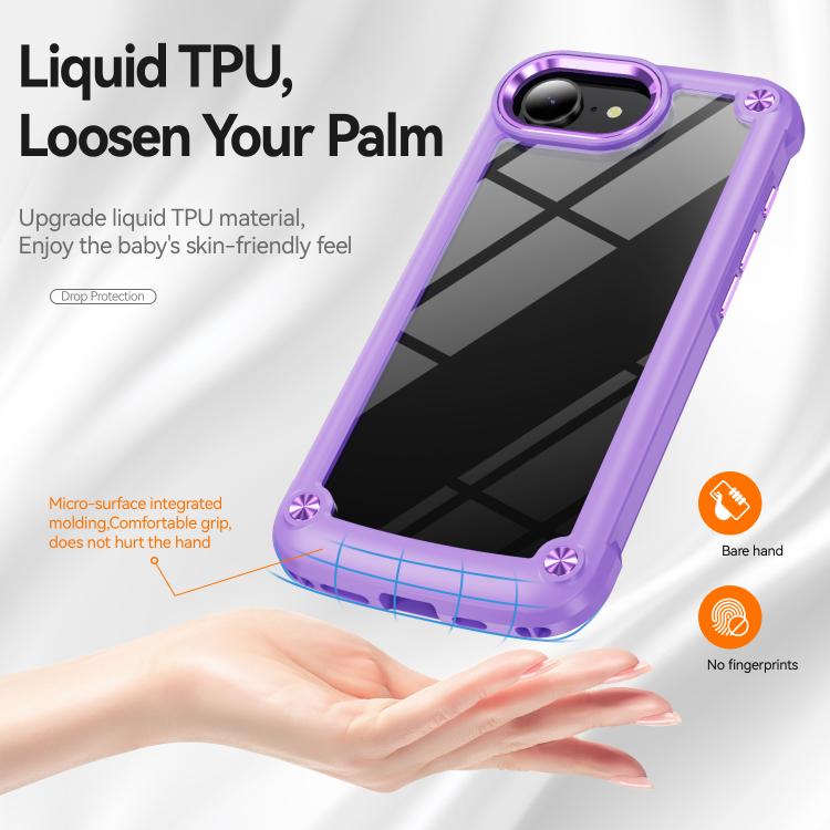 For iPhone 16e TPU + PC Lens Protection Phone Case(Purple) by bashfashion