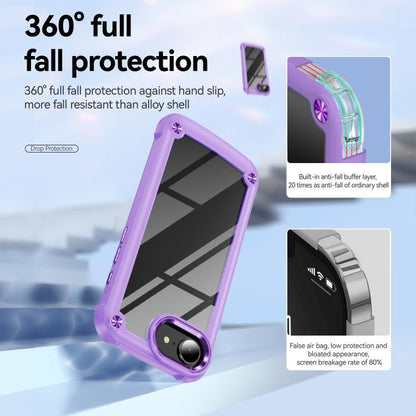 For iPhone 16e TPU + PC Lens Protection Phone Case(Purple) by bashfashion