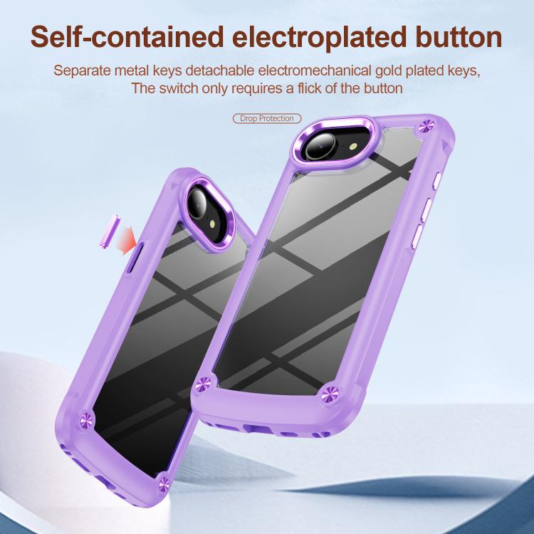 For iPhone 16e TPU + PC Lens Protection Phone Case(Purple) by bashfashion