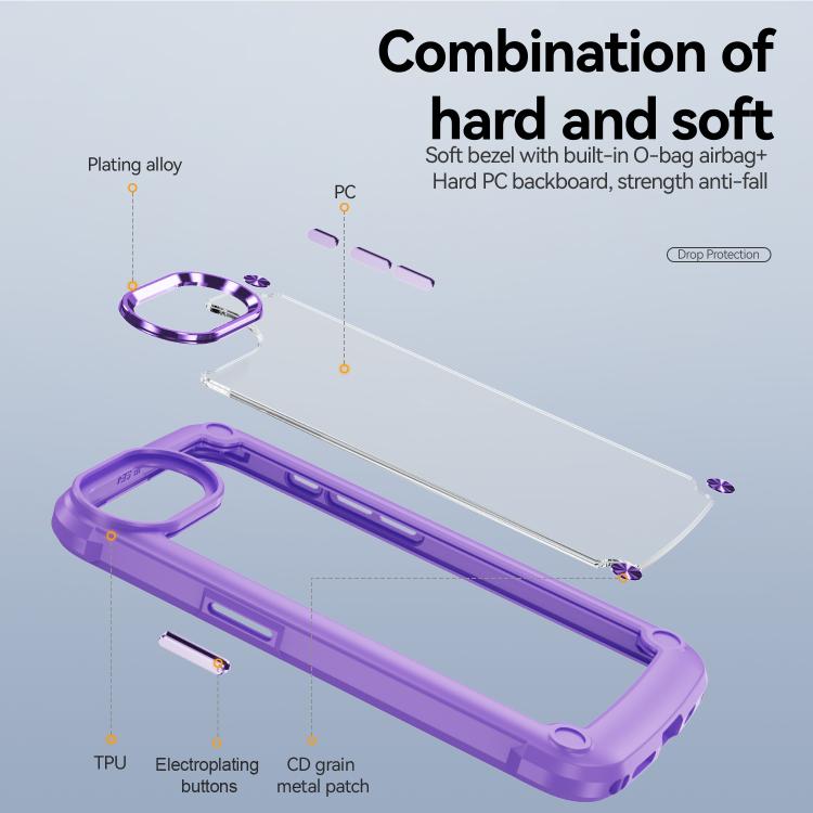 For iPhone 16e TPU + PC Lens Protection Phone Case(Purple) by bashfashion