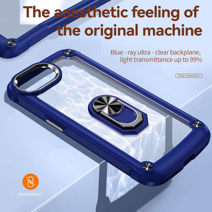 For iPhone 16e TPU + PC Lens Protection Phone Case with Ring Holder(Blue) by bashfashion
