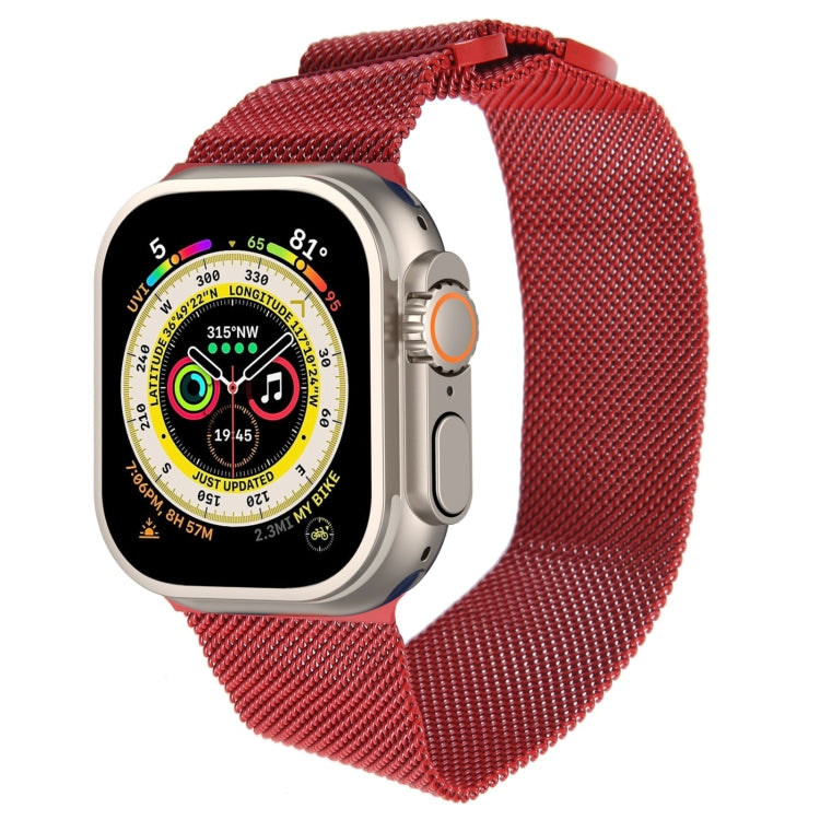 For Apple Watch Ultra 49mm Milanese Metal Magnetic Watch Band(Red) by bashfashion