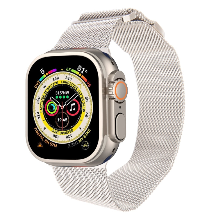 For Apple Watch Ultra 49mm Milanese Metal Magnetic Watch Band(Starlight) by bashfashion