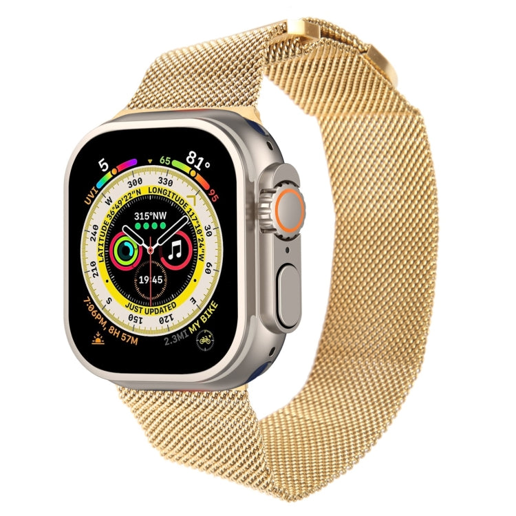 For Apple Watch Ultra 49mm Milanese Metal Magnetic Watch Band(Gold) by bashfashion
