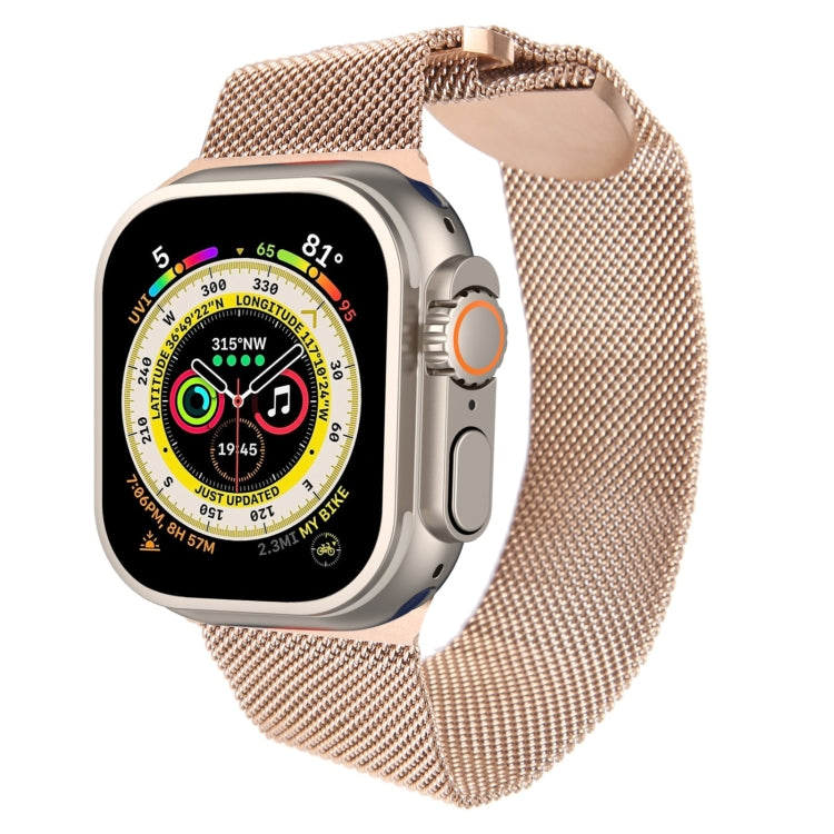 For Apple Watch Ultra 49mm Milanese Metal Magnetic Watch Band(Rose Gold) by bashfashion