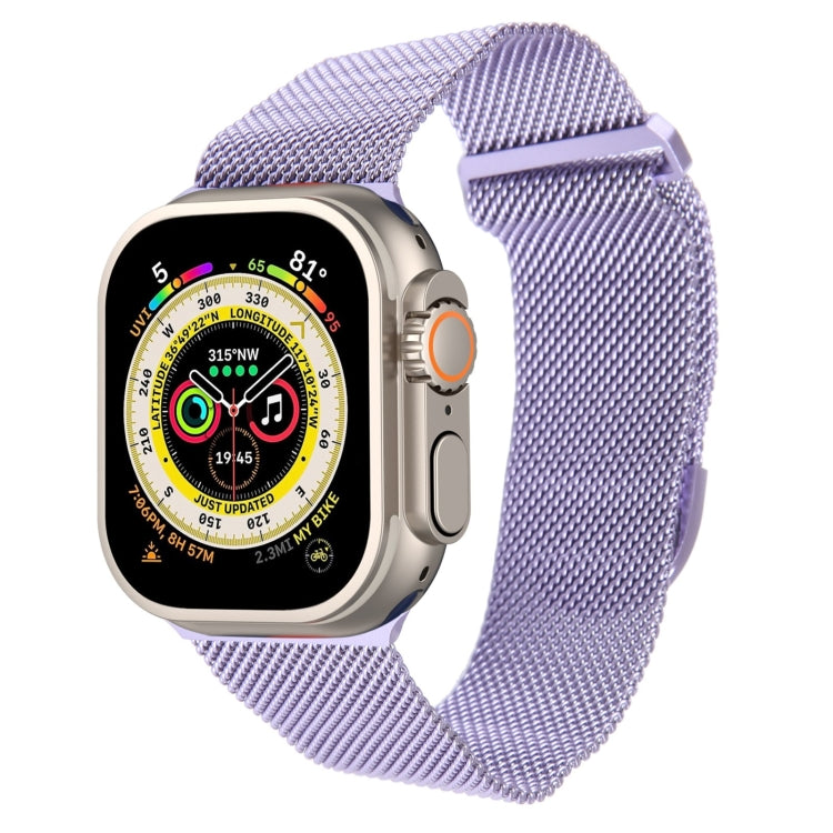 For Apple Watch Ultra 49mm Milanese Metal Magnetic Watch Band(Lavender Purple) by bashfashion