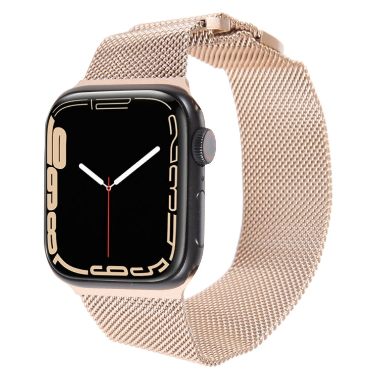 For Apple Watch 42mm Milanese Metal Magnetic Watch Band(Rose Gold) by bashfashion