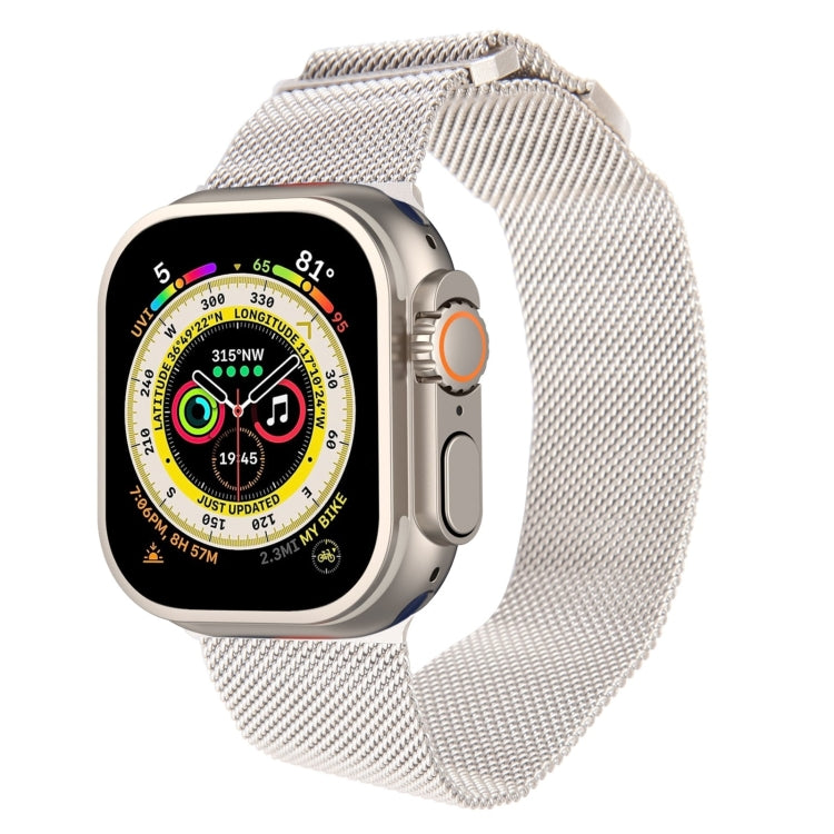 For Apple Watch Ultra 2 49mm Milanese Metal Magnetic Watch Band(Starlight) by bashfashion