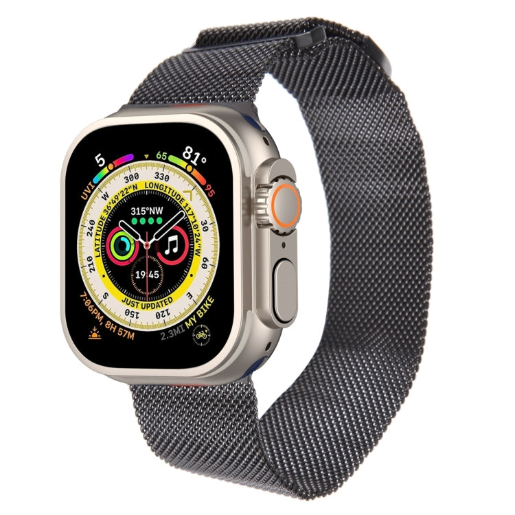 For Apple Watch Ultra 2 49mm Milanese Metal Magnetic Watch Band(Black) by bashfashion