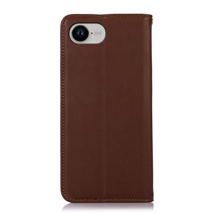 For iPhone 16e KHAZNEH Nappa Top Layer Cowhide Leather Phone Case(Brown) by bashfashion