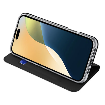 For iPhone 16 DUX DUCIS Skin Pro Series Flip Leather Phone Case(Black) by DUX DUCIS