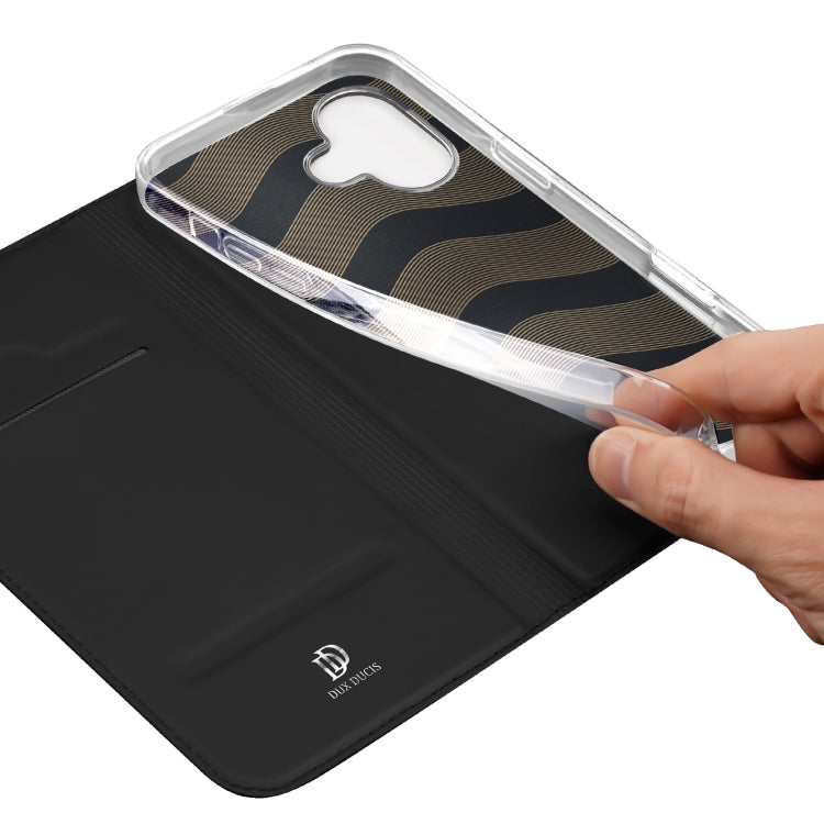 For iPhone 16 DUX DUCIS Skin Pro Series Flip Leather Phone Case(Black) by DUX DUCIS