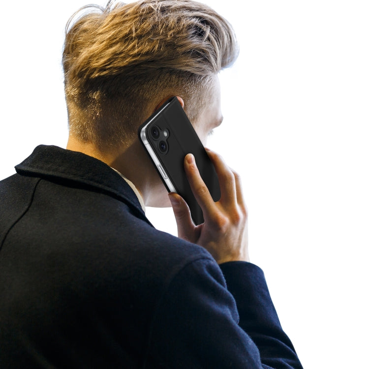 For iPhone 16 DUX DUCIS Skin Pro Series Flip Leather Phone Case(Black) by DUX DUCIS