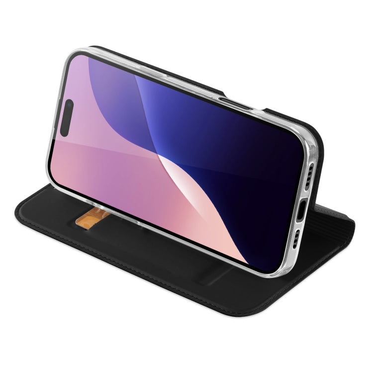 For iPhone 16 Pro Max DUX DUCIS Skin Pro Series Flip Leather Phone Case(Black) by DUX DUCIS