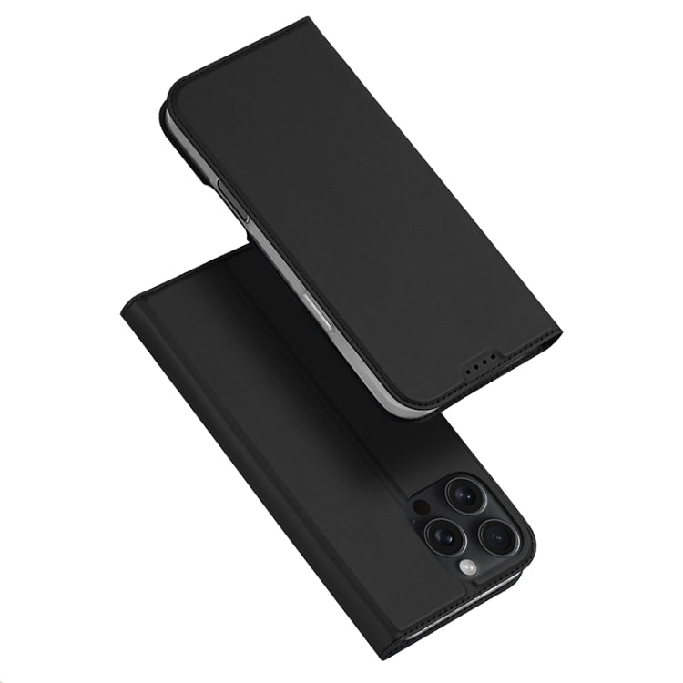 For iPhone 16 Pro DUX DUCIS Skin Pro Series Flip Leather Phone Case(Black) by DUX DUCIS