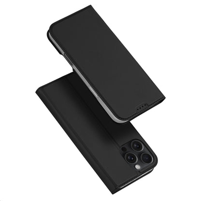 For iPhone 16 Pro DUX DUCIS Skin Pro Series Flip Leather Phone Case(Black) by DUX DUCIS