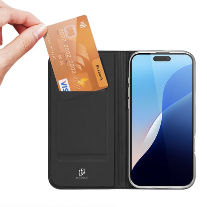 For iPhone 16 Pro DUX DUCIS Skin Pro Series Flip Leather Phone Case(Black) by DUX DUCIS
