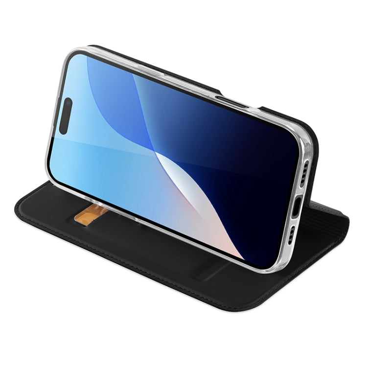 For iPhone 16 Pro DUX DUCIS Skin Pro Series Flip Leather Phone Case(Black) by DUX DUCIS