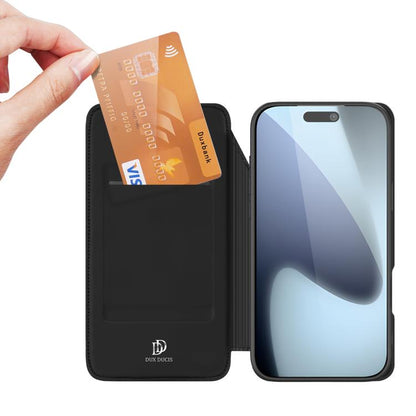 For iPhone 17 Pro Max DUX DUCIS Skin Pro Series Flip Leather Phone Case(Black) by DUX DUCIS
