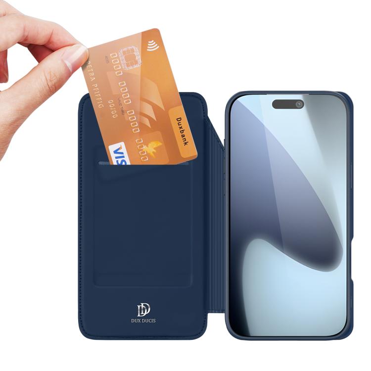 For iPhone 17 Pro Max DUX DUCIS Skin Pro Series Flip Leather Phone Case(Blue) by DUX DUCIS