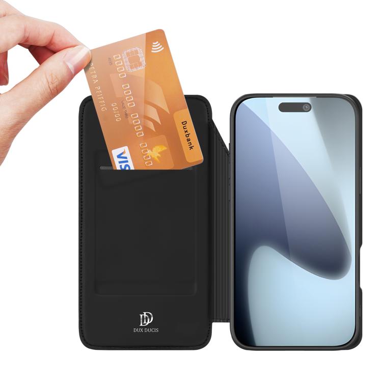 For iPhone 17 Pro DUX DUCIS Skin Pro Series Flip Leather Phone Case(Black) by DUX DUCIS