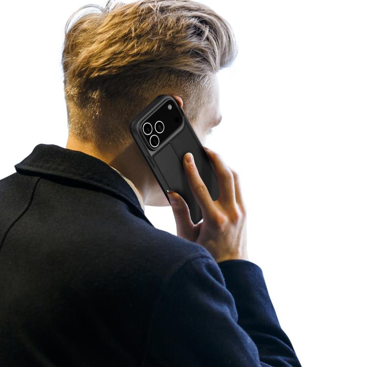 For iPhone 17 Pro DUX DUCIS Skin Pro Series Flip Leather Phone Case(Black) by DUX DUCIS