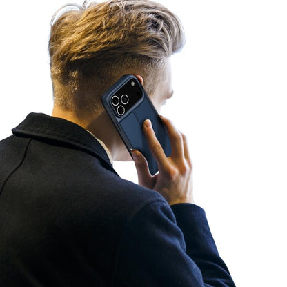For iPhone 17 Pro DUX DUCIS Skin Pro Series Flip Leather Phone Case(Blue) by DUX DUCIS