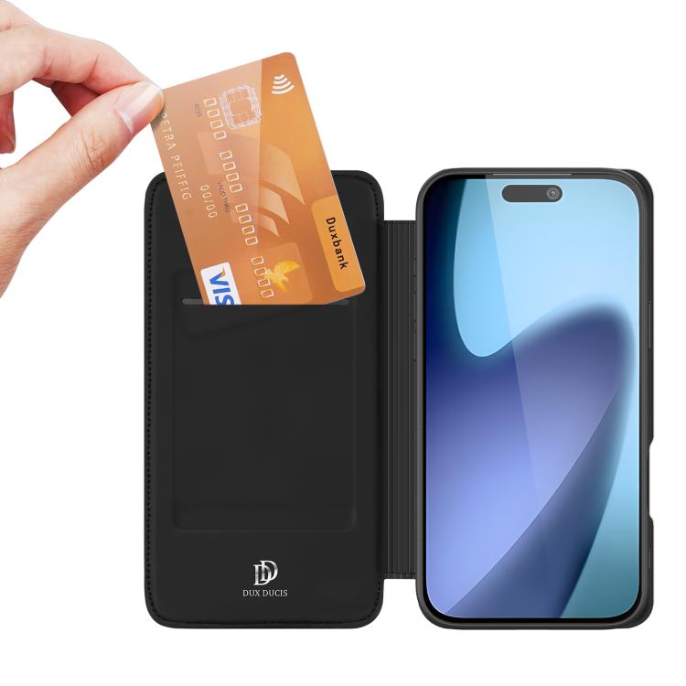 For iPhone 17 DUX DUCIS Skin Pro Series Flip Leather Phone Case(Black) by DUX DUCIS