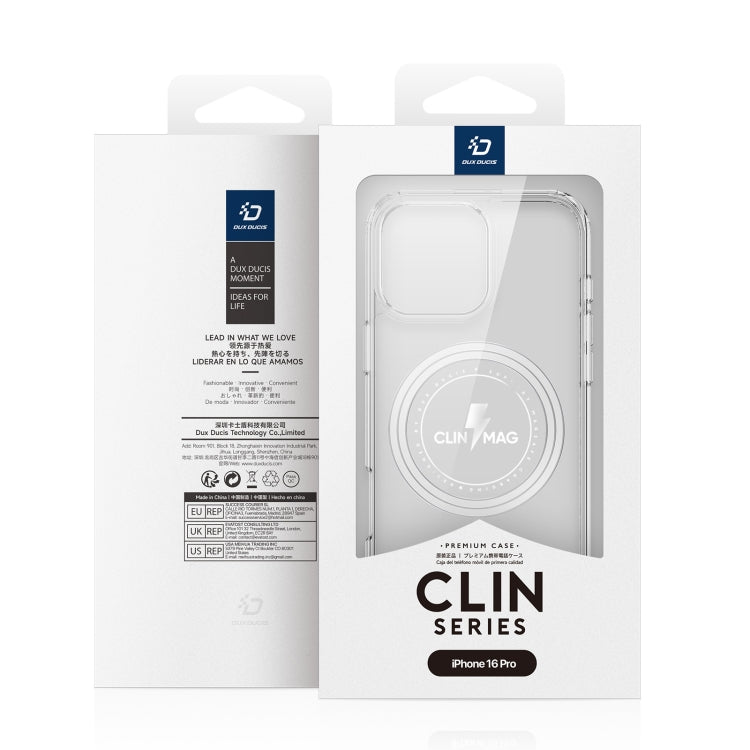 For iPhone 16 Pro DUX DUCIS Clin Mag Series Magsafe TPU Phone Case(Transparent) by DUX DUCIS