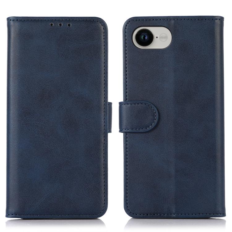 For iPhone 16e Cow Texture Leather Phone Case(Blue) by bashfashion
