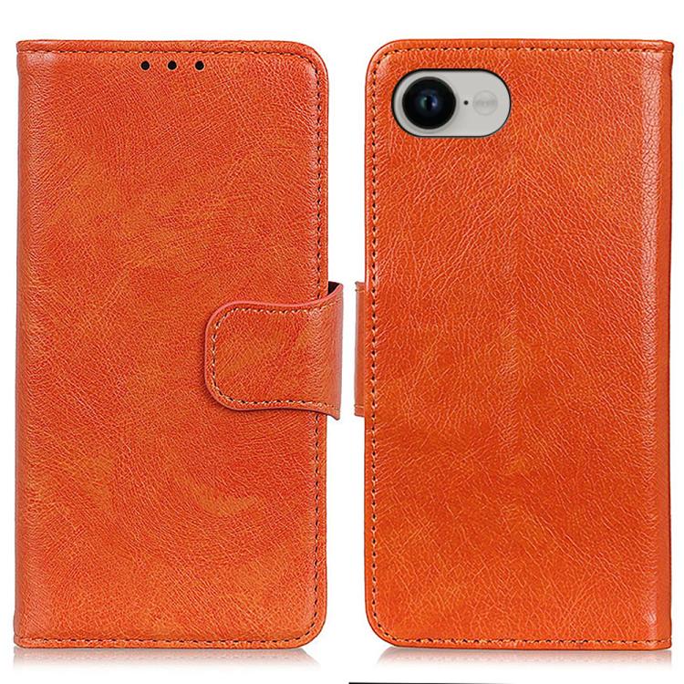 For iPhone 16e Nappa Texture Leather Case(Orange) by bashfashion