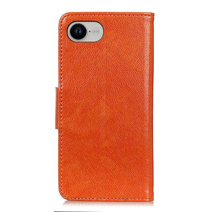 For iPhone 16e Nappa Texture Leather Case(Orange) by bashfashion
