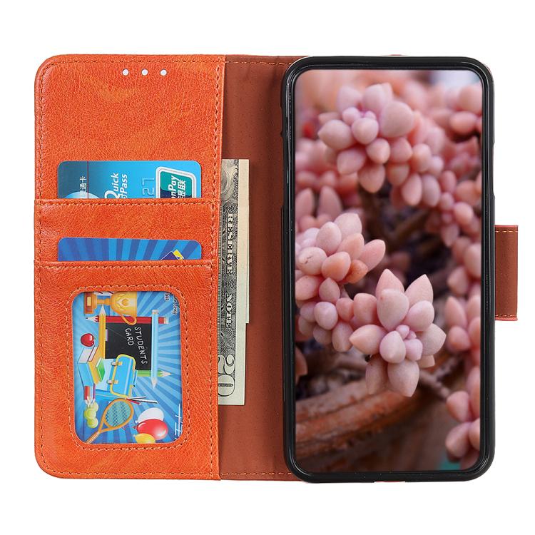 For iPhone 16e Nappa Texture Leather Case(Orange) by bashfashion