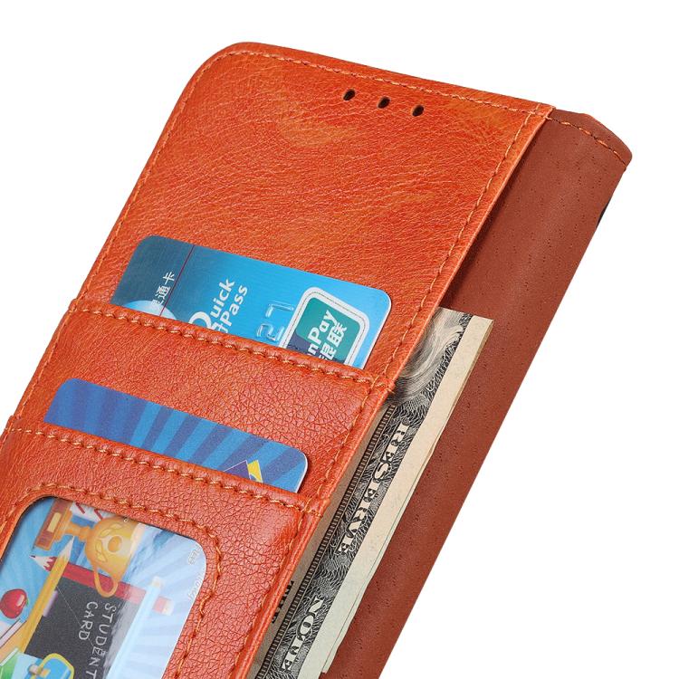 For iPhone 16e Nappa Texture Leather Case(Orange) by bashfashion