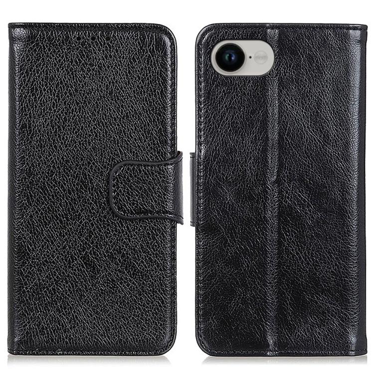 For iPhone 16e Nappa Texture Leather Case(Black) by bashfashion