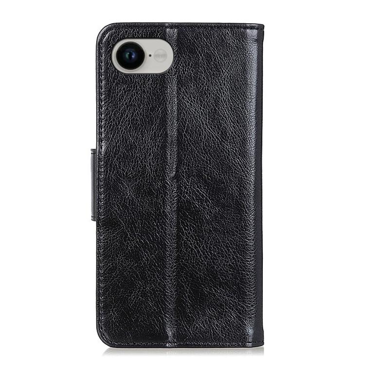 For iPhone 16e Nappa Texture Leather Case(Black) by bashfashion