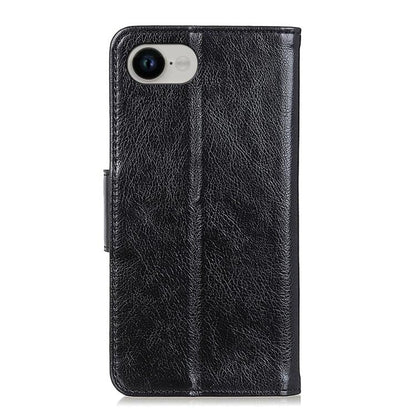 For iPhone 16e Nappa Texture Leather Case(Black) by bashfashion