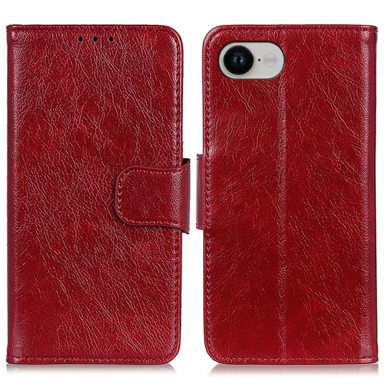 For iPhone 16e Nappa Texture Leather Case(Red) by bashfashion