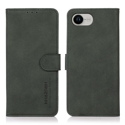 For iPhone 16e KHAZNEH Matte Texture Leather Phone Case(Green) by bashfashion