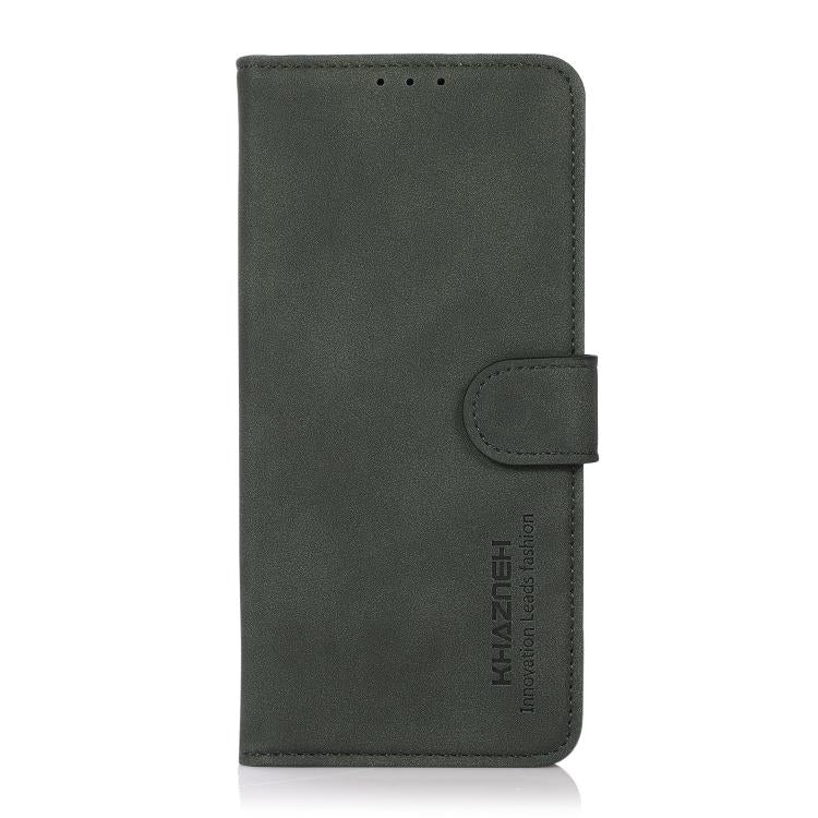 For iPhone 16e KHAZNEH Matte Texture Leather Phone Case(Green) by bashfashion