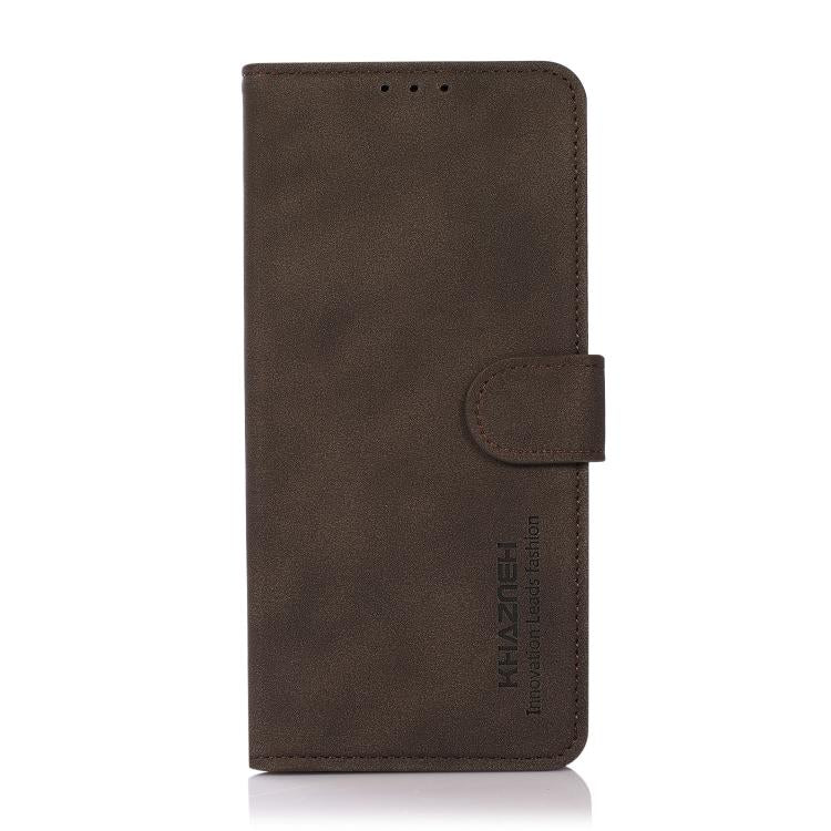 For iPhone 16e KHAZNEH Matte Texture Leather Phone Case(Brown) by bashfashion