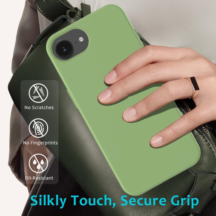 For iPhone 16e Solid Color Silicone Phone Case(Mint Green) by bashfashion