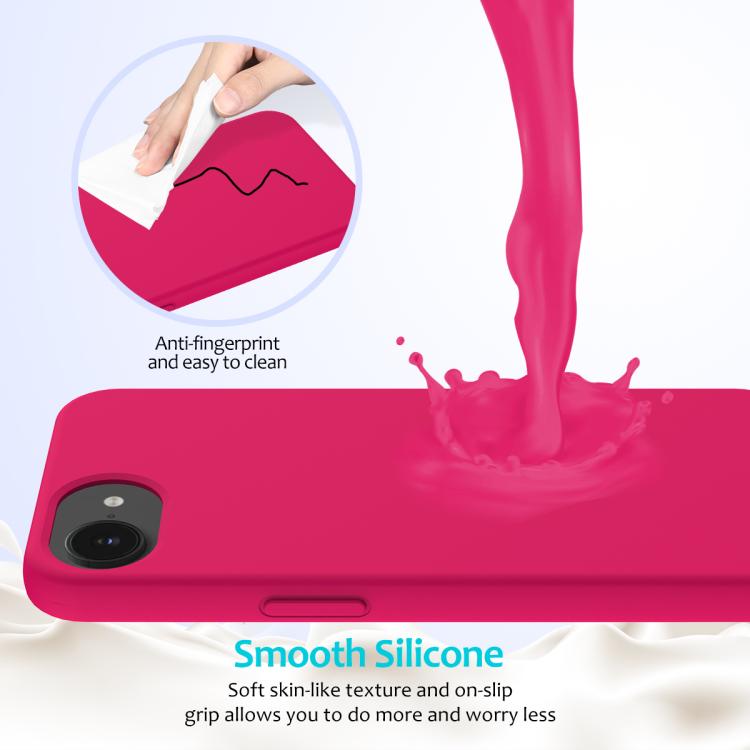 For iPhone 16e Solid Color Silicone Phone Case(Rose Red) by bashfashion